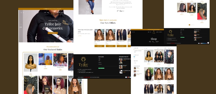 Tyifee Hair & Accessories WooCommerce store website by Speck Creations