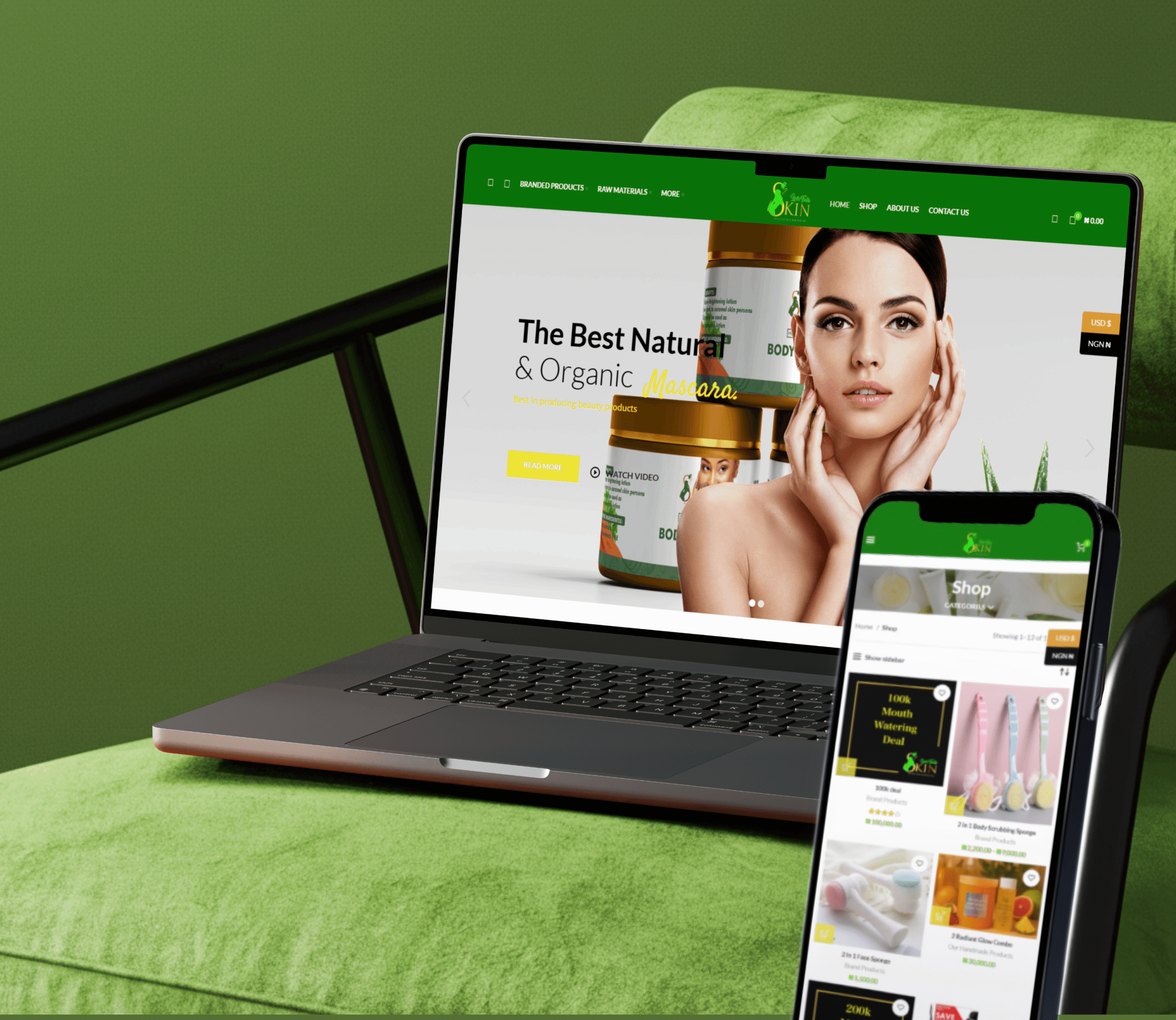 Let's Talk Skin skincare e-commerce website redesign by Speck Creations